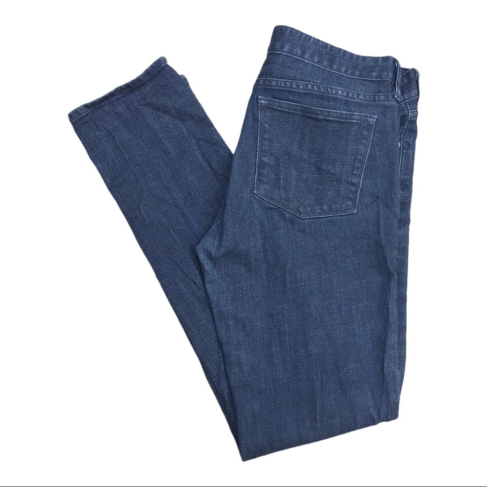 J Crew Women’s Stretch Toothpick Jeans, Size 29, Dark Wash Blue, EUC
